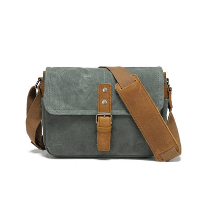Vintage Canvas Single-Shoulder Camera Photo Bag Cross-Body Man Business Small Body