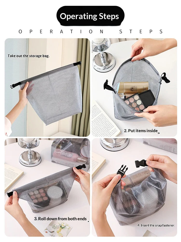 Unisex Waterproof Drawstring Storage Bag Large Capacity Swimming Toiletry Pouch Gym Laundry Bathroom