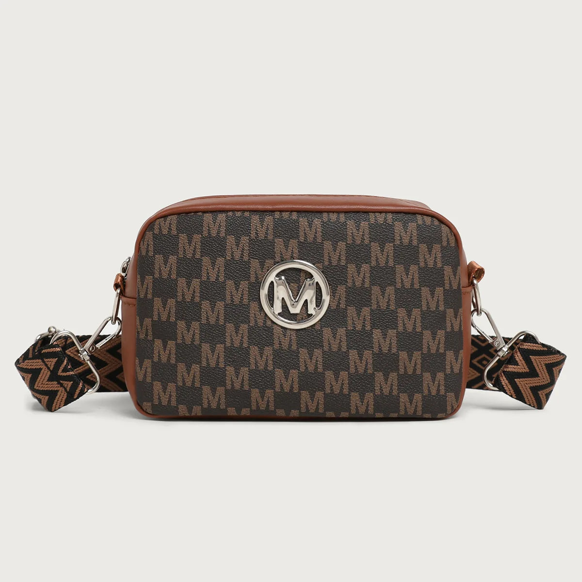 M Pattern Crossbody Bag for Women | Retro Monogram Purse