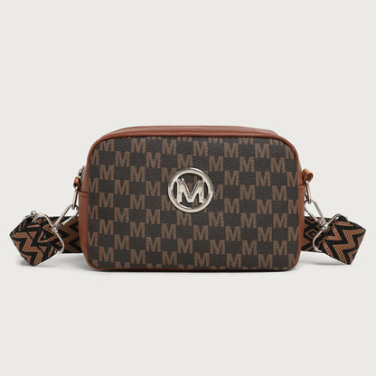 M Pattern Crossbody Bag for Women | Retro Monogram Purse
