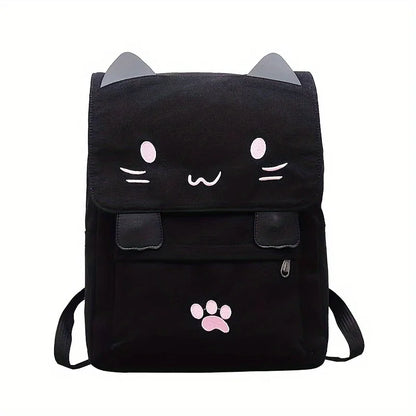 Japanese Stupid Cute 3d Cat Large Capacity Book Bag