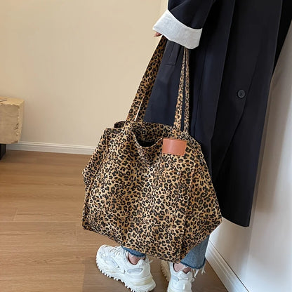 Leopard Print Tote Bag – Lightweight Women's Shoulder Bag