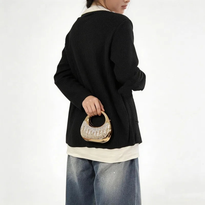 Mini Golden Evening Bag Purses Handbags Luxury Designer Shoulder Bags Funny Shape Party Wedding