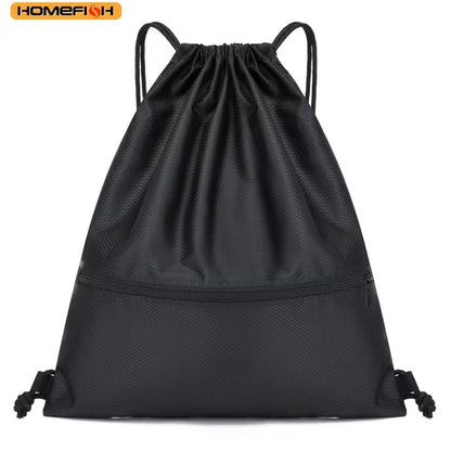 Homefish Lightweight Drawstring Backpack Men Women Sports Fitness Outdoor Leisure Zipper Bag