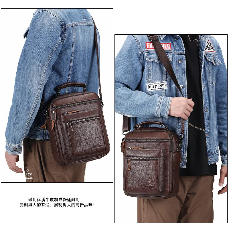 Cowhide Single-Shoulder Retro Genuine Leather Crossbody Bag