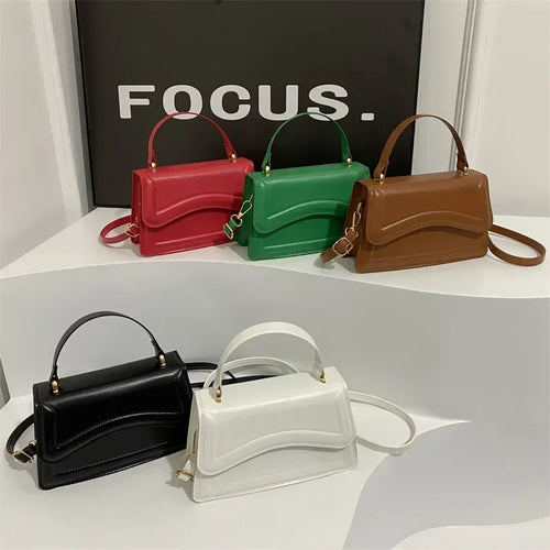 Pu Leather Handbag Purse Women S Bag Solid Color Shoulder Crossbody Bags Lady Messenger Small Tote