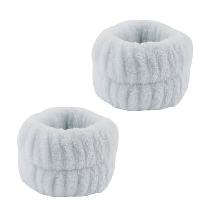 Coral Fleece Spa Headband & Wristband Skincare Set