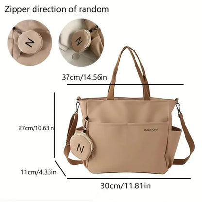 Large Canvas Tote Bag for Women with Mini Coin Purse