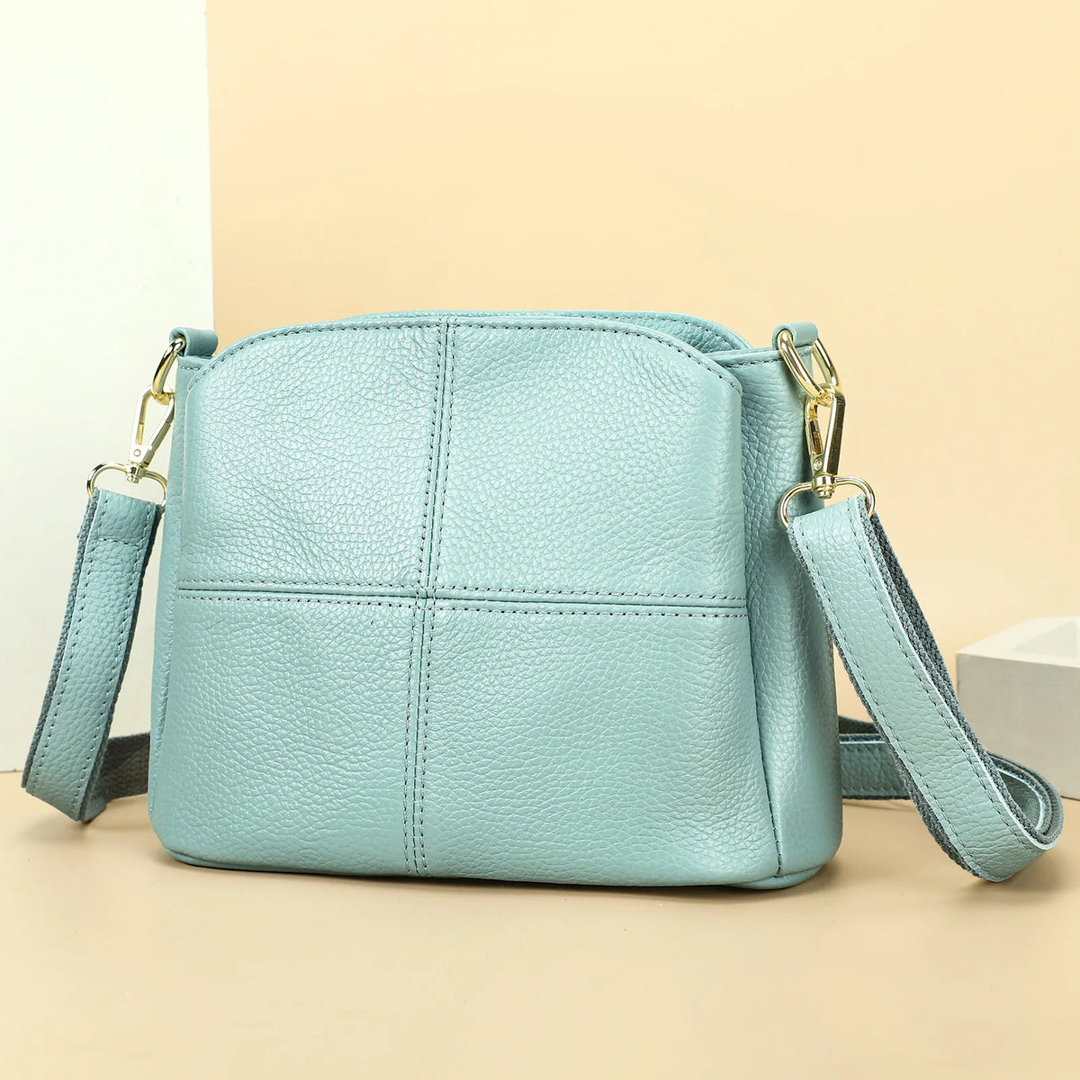 Top-Grain Cowhide Single-Shoulder Bag Bucket Bag Genuine Leather Large-Capacity Single-Shoulder