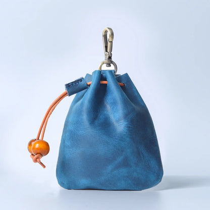 Handmade Leather Coin Purse Cowhide Simple Rope Ladies Key Bag Crazy Horse Fanny Pack Men S Small