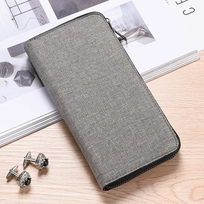 Canvas Wallet Men S Long Simple Zipper Holding Large Capacity Multi-Function Mobile Phone Storage