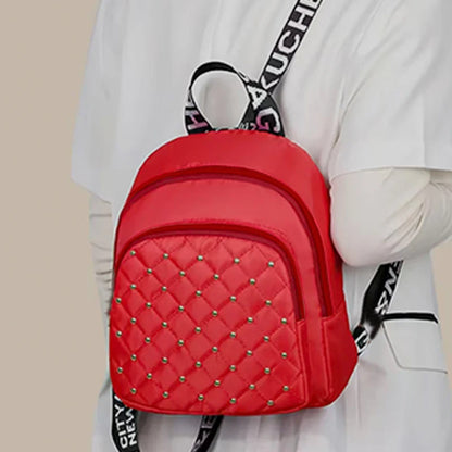 Elegant Quilted Rivet Mini Backpack Spacious Inner Storage