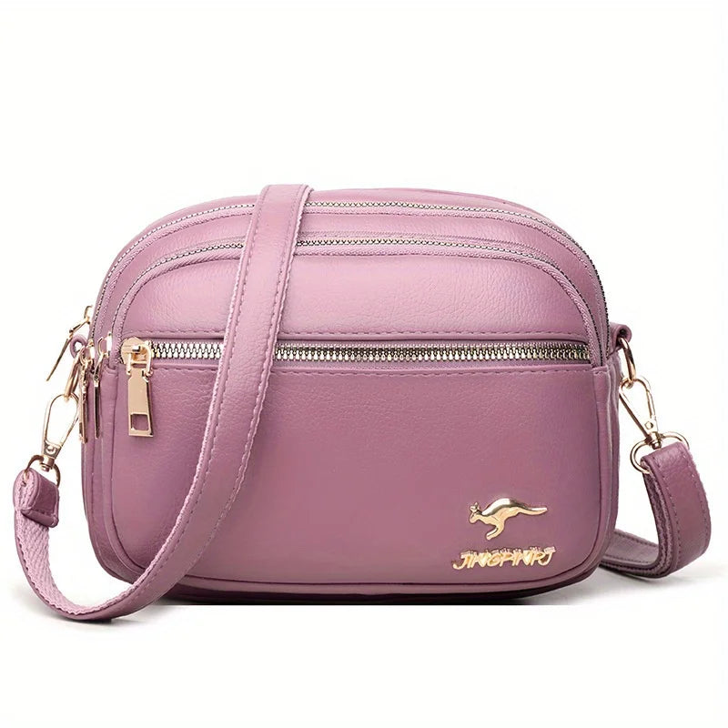Multi-Pocket Crossbody Bag for Women – Soft Leather Shoulder Bag