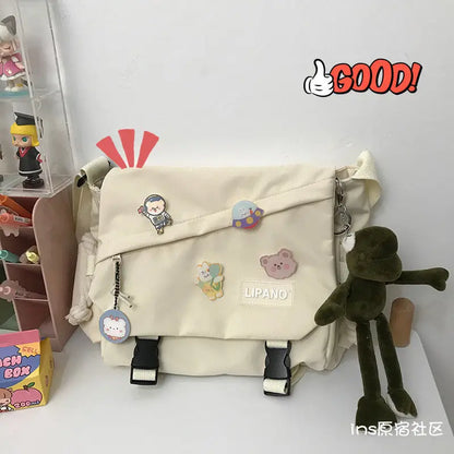 Canvas Crossbody Messenger Bag – Cute Casual Shoulder Bag for Women