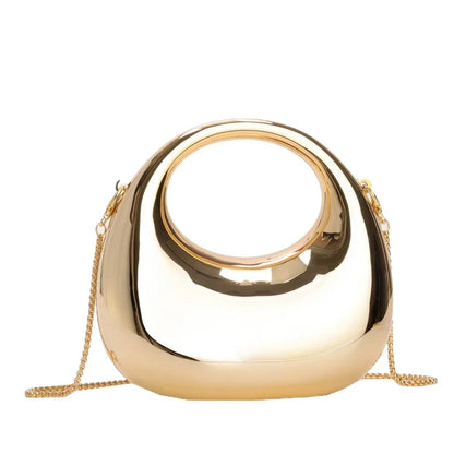 Glossy Mini Evening Bag with Chain Strap for Party & Wedding