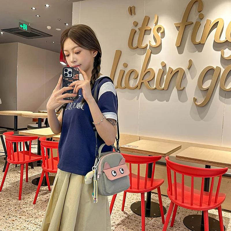 Lovely Fresh Student Shoulder Bag Campus Nylon Crossbody