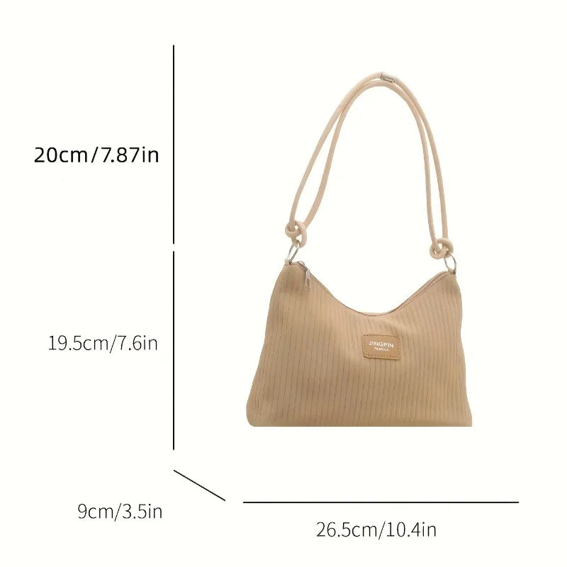 Pleated Shoulder Bag – Lightweight Textured Underarm Tote