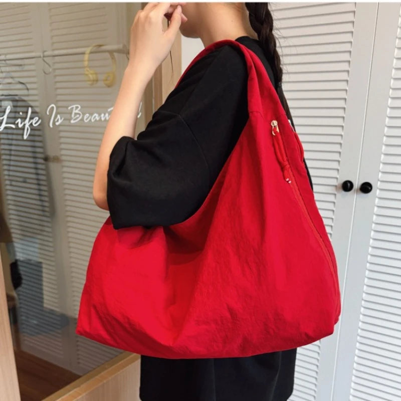 Lightweight Shoulder Bag – Spacious Nylon Handbag