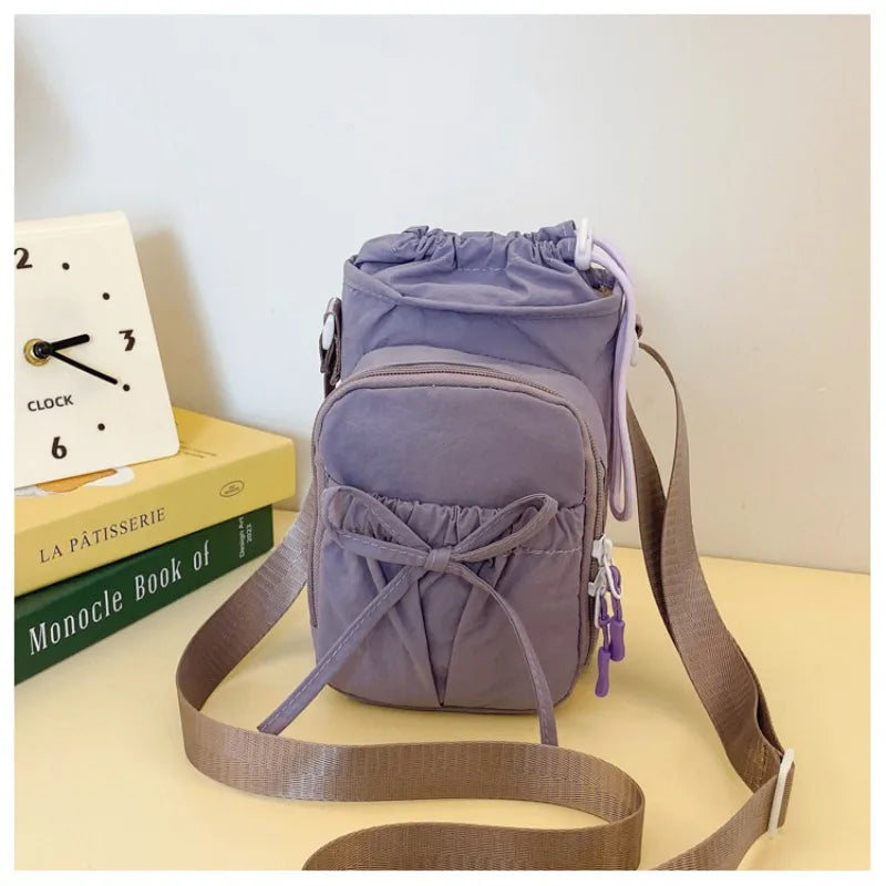 Lightweight Crossbody Phone Bag Women Outdoor Sports Cycling Water Bottle Holder Travel Knot Design