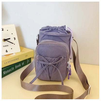 Lightweight Crossbody Phone Bag Women Outdoor Sports Cycling Water Bottle Holder Travel Knot Design