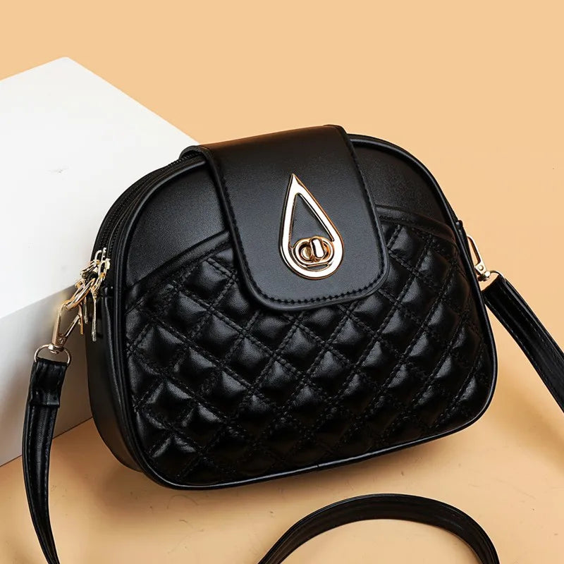 Simple Commuting Small Square Bag Trend All Three-Layer One-Shoulder Lady Cross-Body