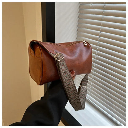 Homefish Vintage Leather Boston Women Small Handbag Purse Designer Crossbody Bag Female Casual
