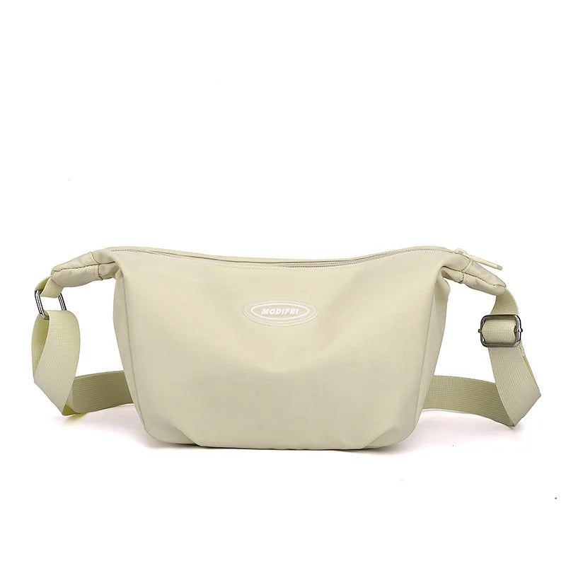 Ladies Single-Shoulder Crossbody Bag Nylon Fabric Bag Women S Bag Korean Style Simple Solid Color