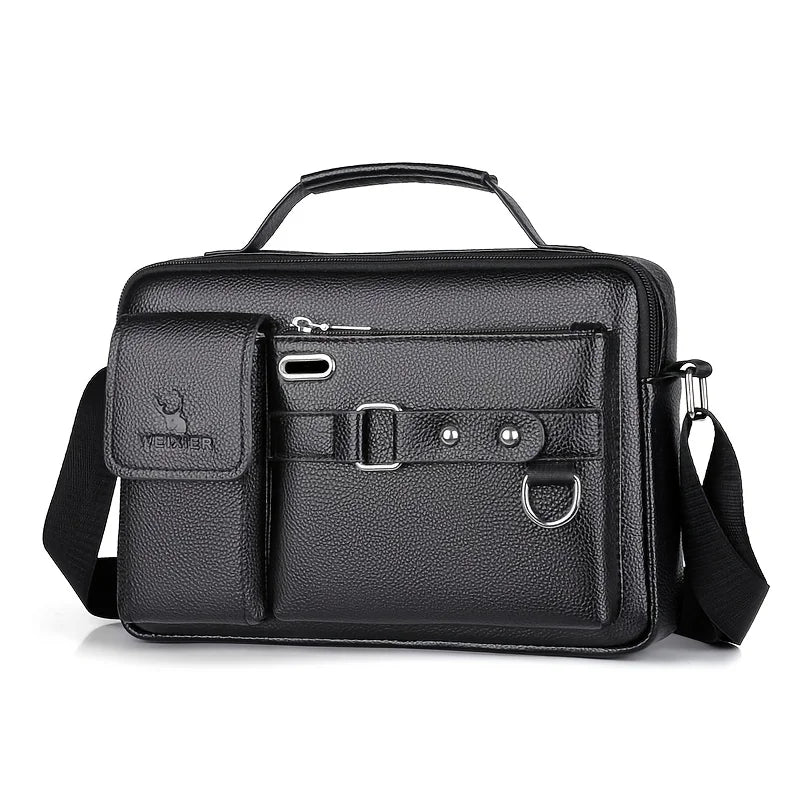 Men's Leather Crossbody Shoulder Bag – Business Casual