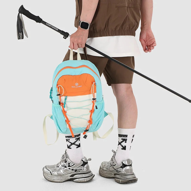 Double-Shoulder Bag Nylon Fabric Drawstring Schoolbag