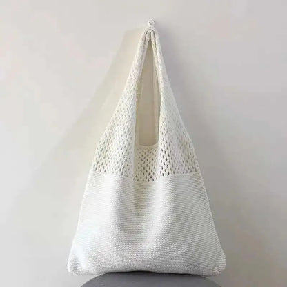 Crochet Tote Bag – Large Woven Hollow Shoulder Bag for Beach