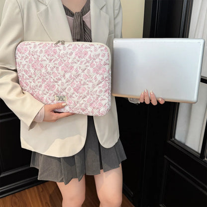 Fashionable Casual Laptop Bag Cute Flowers Print Women Clutches Portable Lightweight Storage School