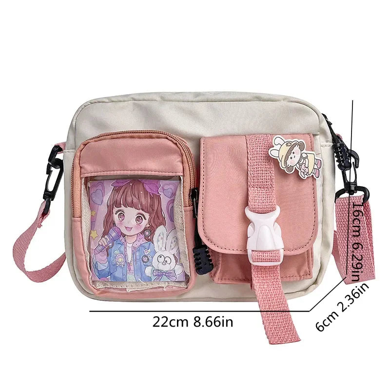 Kawaii Canvas Crossbody Bag for Women & Girls