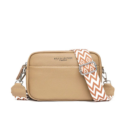 Multi-Layer Square Female Cross-Body Leather Change Cell Phone Storage Texture Commuting Shoulder