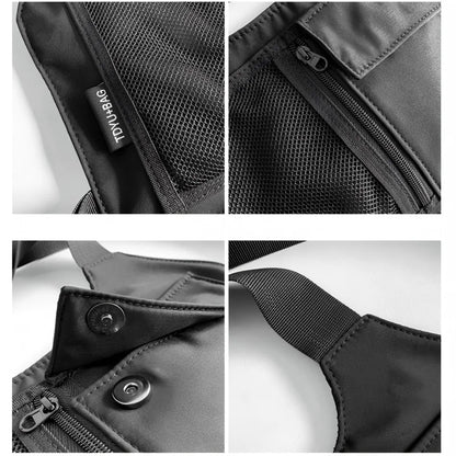 Homefish Hip-Hop Streetwear Unisex Chest Rig Bag Nylon Bags Multi-Function Tactical Vest Backpack