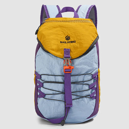 Light Nylon Spliced Color-Blocking Backpack Hiking