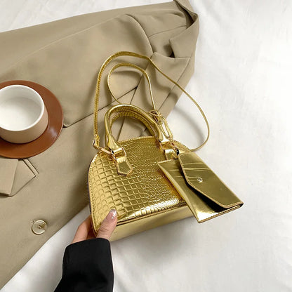 Crocodile Pattern Top Handle Tote Bag for Women