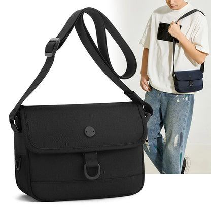 Men S Waterproof Nylon Fabric Single-Shoulder Bag Casual Commuting Light Crossbody Square