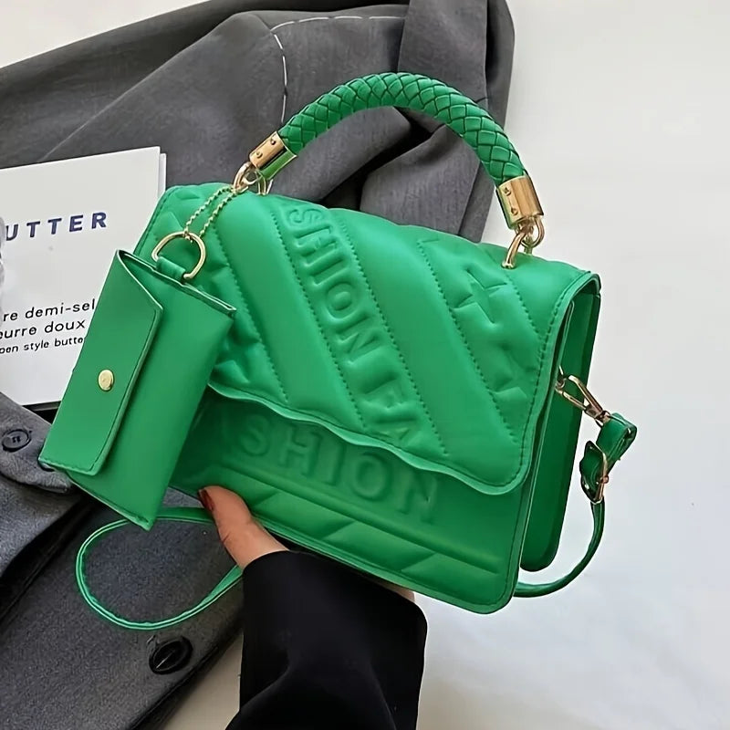 Quilted Shoulder Bag with Mini Coin Pouch – Women's Handbag