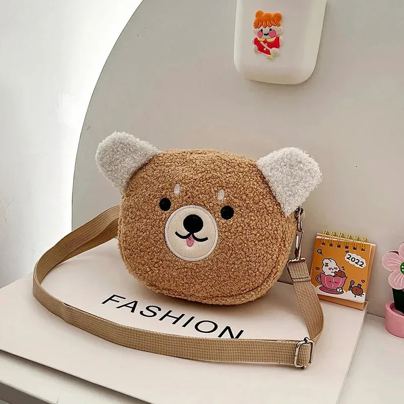 1 Piece Women S Japanese Style Bag Cartoon Plush Shoulder Crossbody Small Mobile Wallet