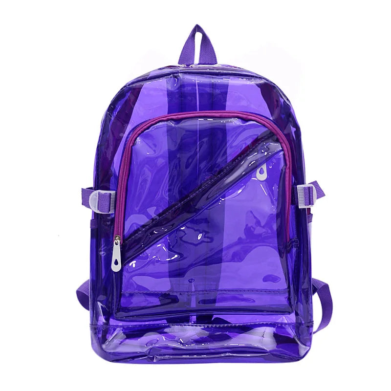 Pvc Transparent Backpack Large Capacity See Through Jelly Backpack Adjustable Shoulder Straps