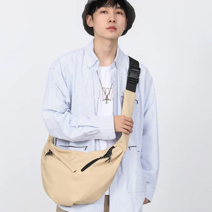 Men S Cross-Body Leisure Sports Dumpling Bag Women One-Shoulder Canvas Satchel
