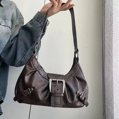 Spring Selling Maillard Style Retro Small Bag Spicy Girl Y2k Wasteland Vintage Leather Shoulder