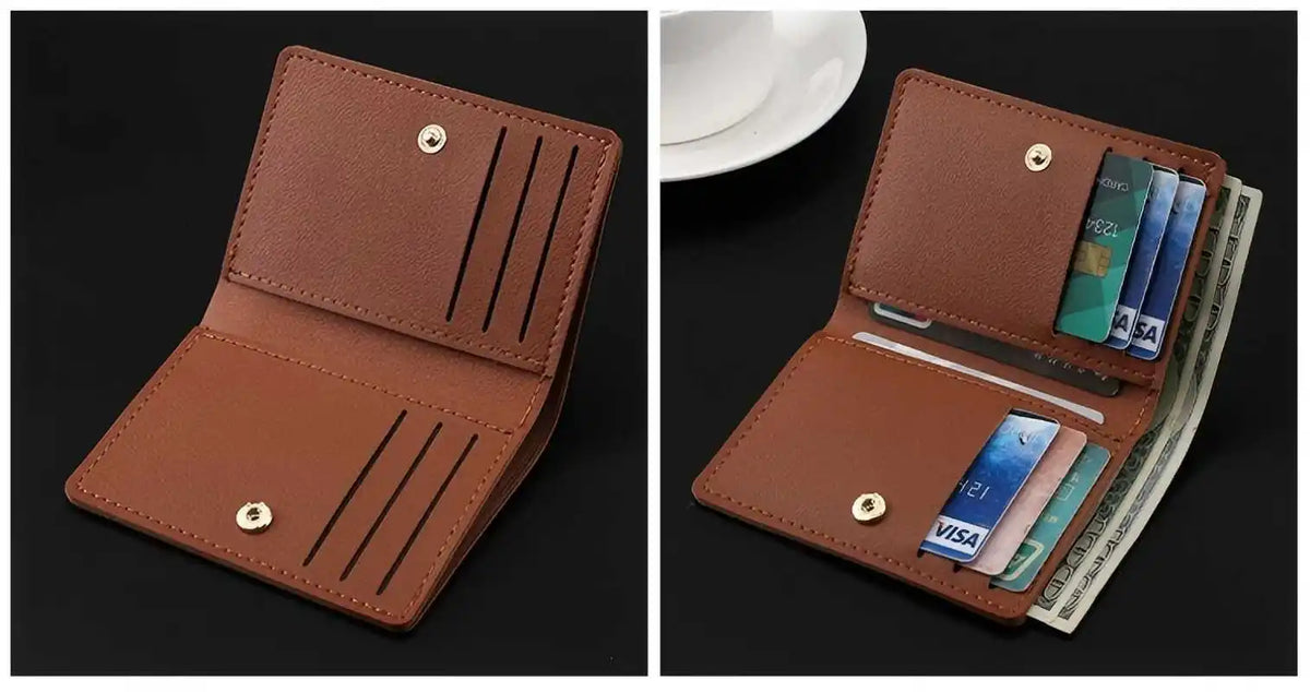Homefish Solid Color Pu Leather Small Wallet Short Simple Women S Purse Buttons Ultra Thin Credit