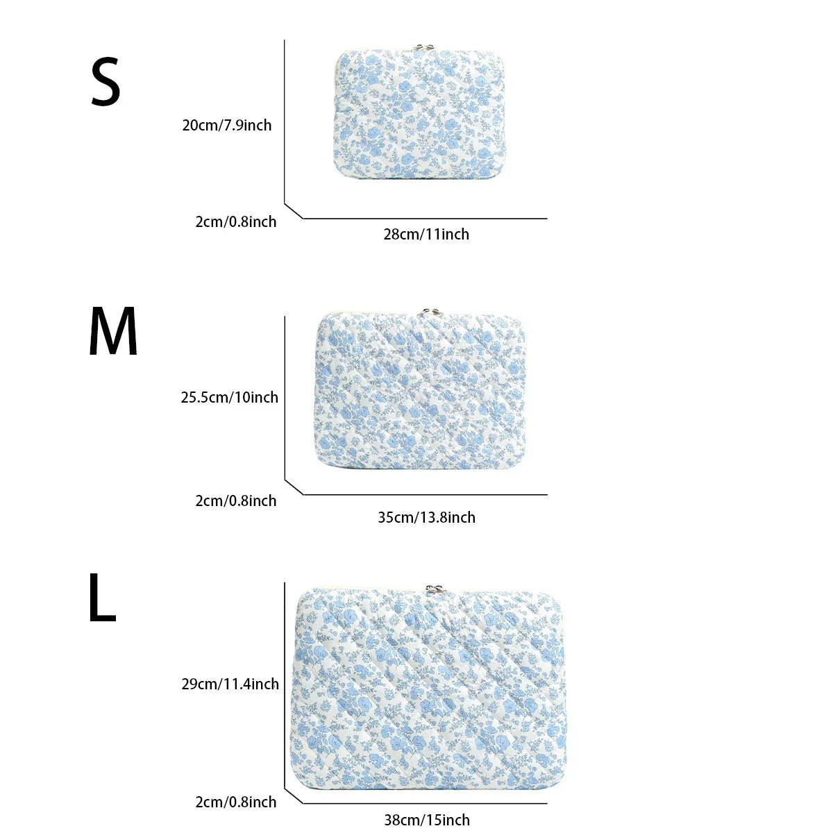 Fashionable Casual Laptop Bag Cute Flowers Print Women Clutches Portable Lightweight Storage School