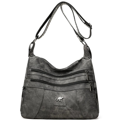 Vintage Shoulder Bag – Multi Layer Faux Leather Crossbody Handbag for Women
