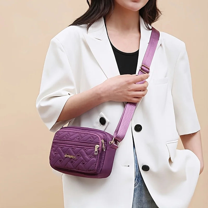 Nylon Crossbody Bag for Women – Lightweight Quilted Shoulder Purse