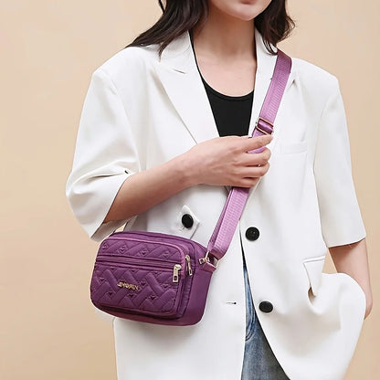 Nylon Crossbody Bag for Women – Lightweight Quilted Shoulder Purse