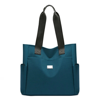 Women's Nylon Tote Bag with Multi-Pocket & Zipper Closure