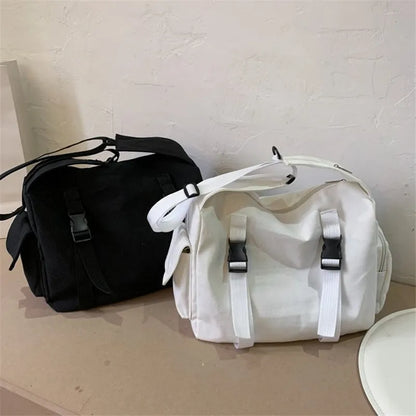 Harajuku Canvas Crossbody Bag – Women's Large Capacity Messenger Bag