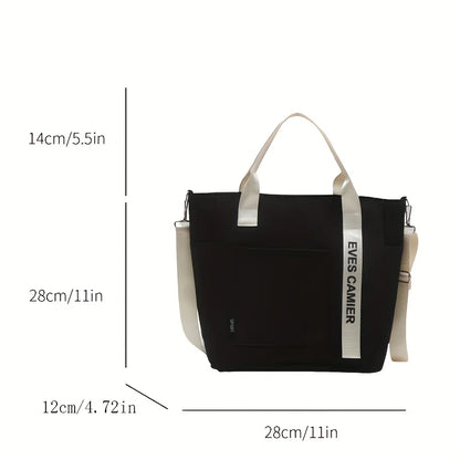 Nylon Design Spacious Tote Bag Multiple Pockets Adjustable Crossbody Strap